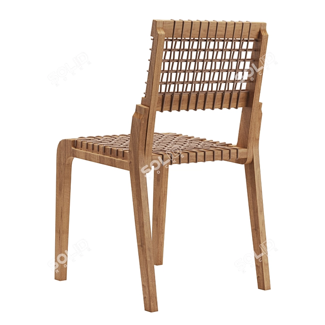 Unopiu Synthesis Teak Chair 3D model image 3