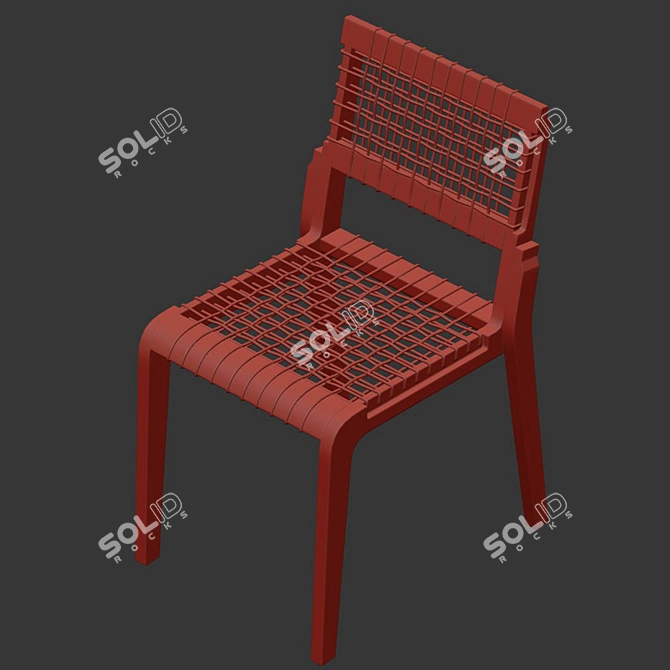 Unopiu Synthesis Teak Chair 3D model image 4