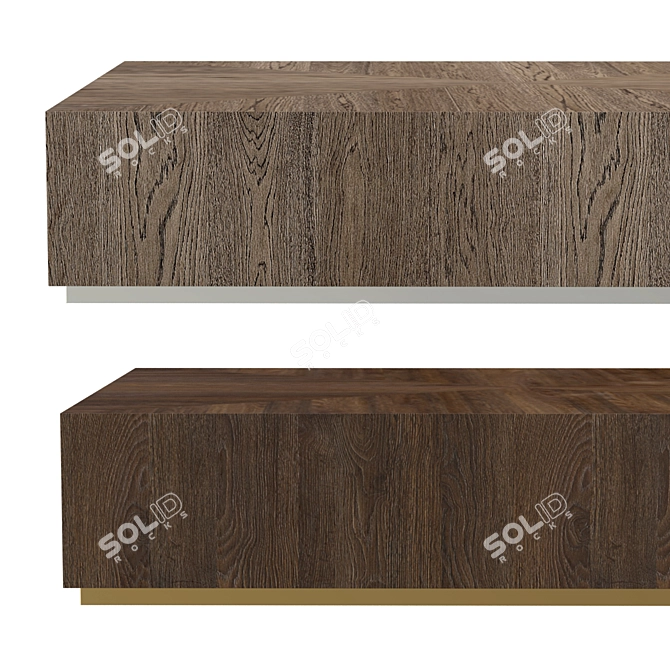 Sleek RH Modern Machinto Coffee Table 3D model image 2