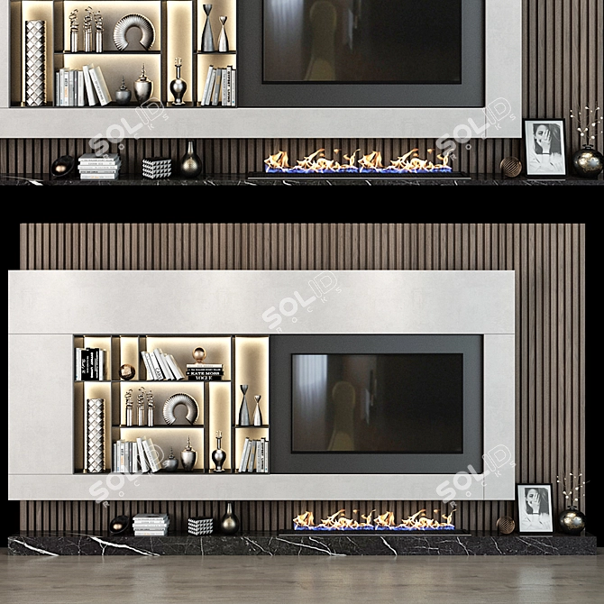 Sleek TV Shelf 0293: Stylish Storage Solution 3D model image 4