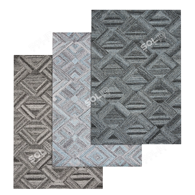 Versatile Carpet Set with High-Quality Textures 3D model image 1