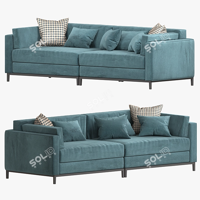 Modern 3-Seater Sofa - 260cm 3D model image 1