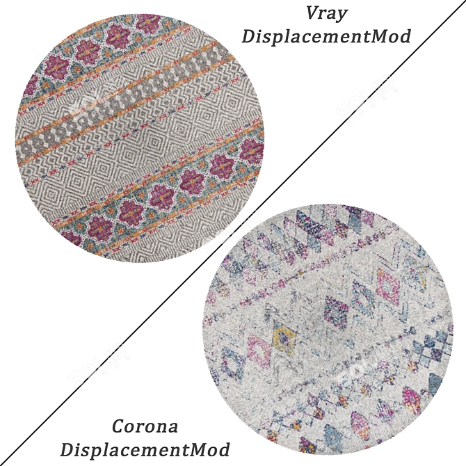 Versatile Round Carpets Set 3D model image 2