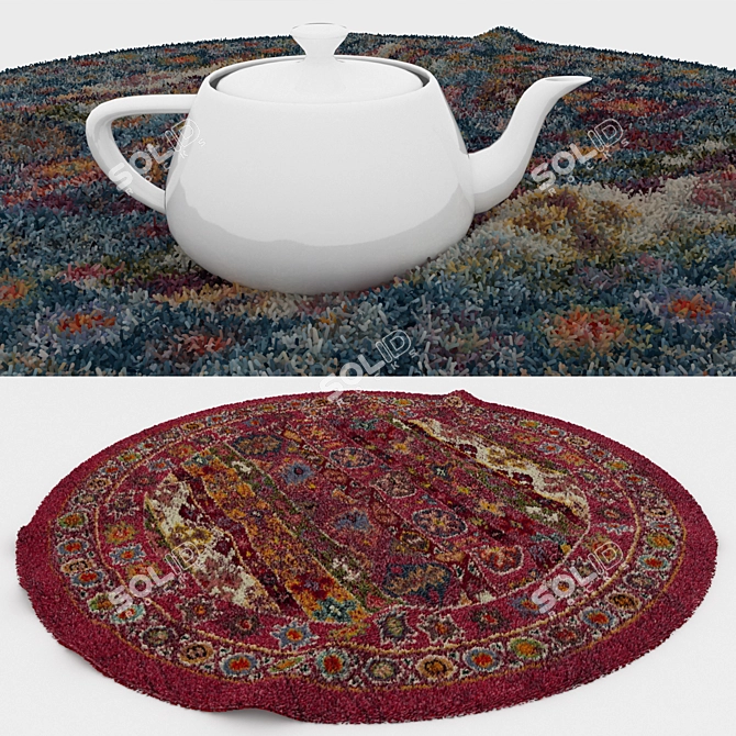 Round Carpets Set: Versatile and Vibrant 3D model image 3