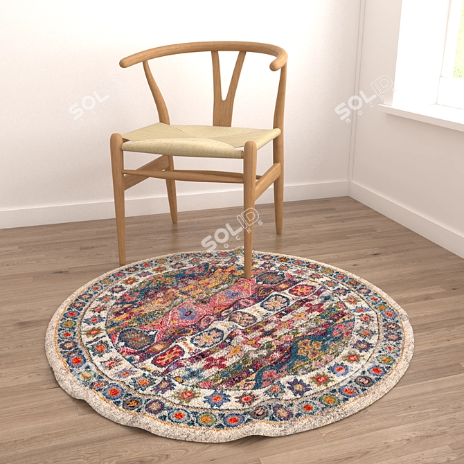 Round Carpets Set: Versatile and Vibrant 3D model image 4