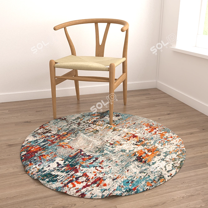 Round Carpets Set: Versatile 6-Piece Collection 3D model image 4