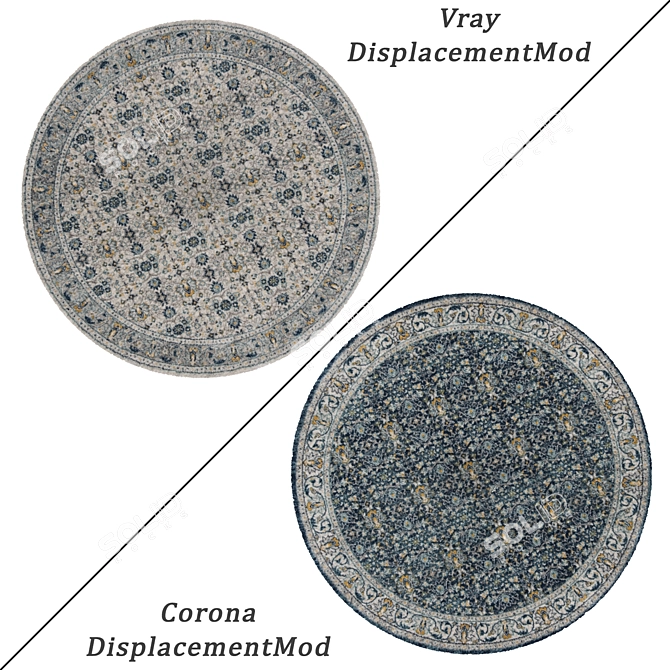 Versatile Round Carpets Set 3D model image 2