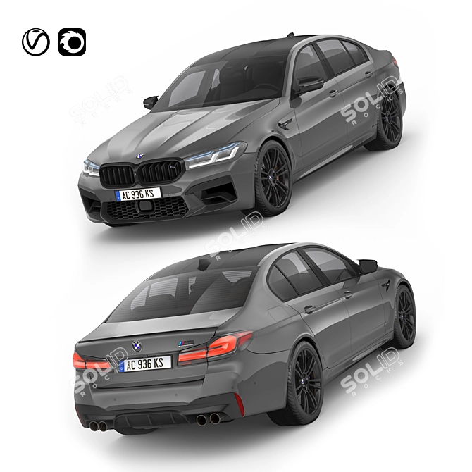 2021 BMW M5: High-Quality, Realistic 3D Model 3D model image 1