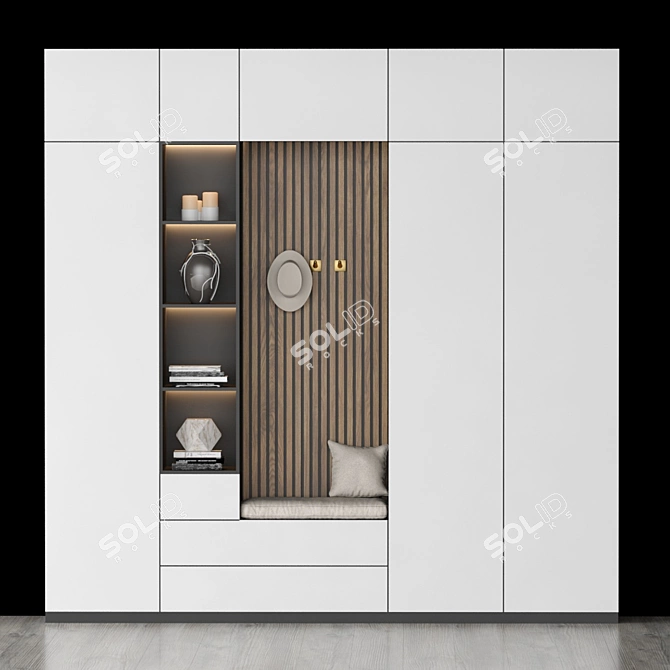 Modern Hallway Furniture Set 3D model image 1