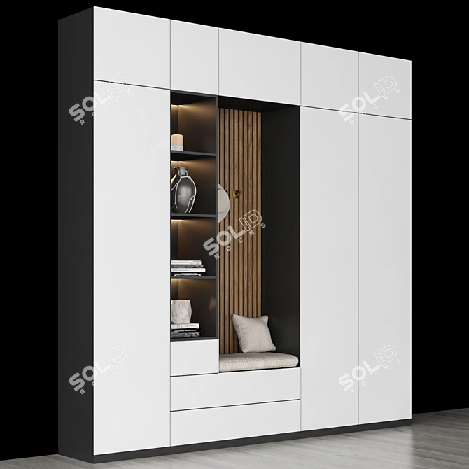 Modern Hallway Furniture Set 3D model image 2