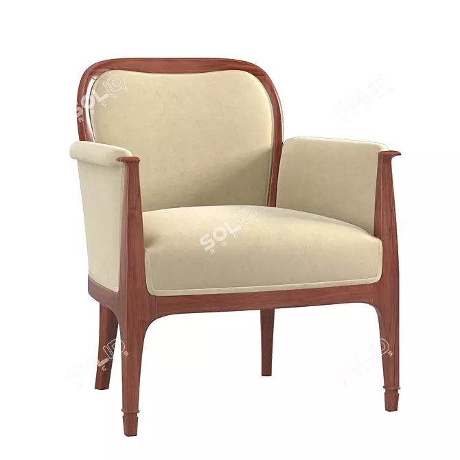 Stylish Alfred Grenander Armchair 3D model image 1