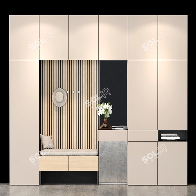 Modern Hall Furniture: 2300x2400x370mm 3D model image 1