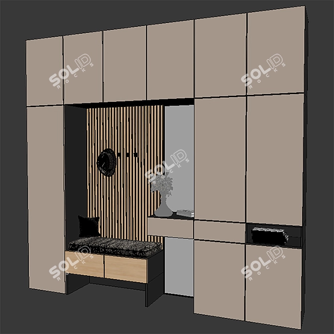 Modern Hall Furniture: 2300x2400x370mm 3D model image 3