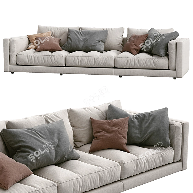 Modern Flexform Sofa Lucien: Stylish Comfort for Your Living Space 3D model image 2