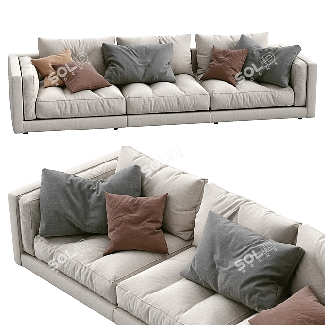 Modern Flexform Sofa Lucien: Stylish Comfort for Your Living Space 3D model image 3
