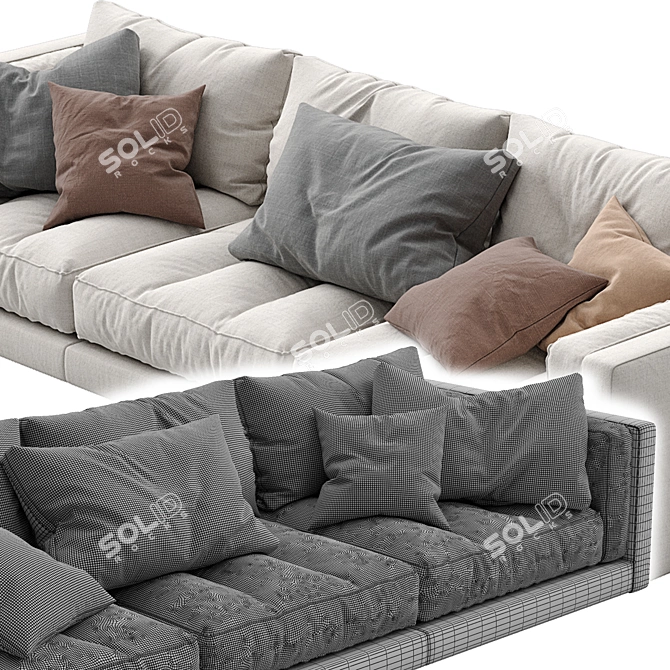 Modern Flexform Sofa Lucien: Stylish Comfort for Your Living Space 3D model image 5