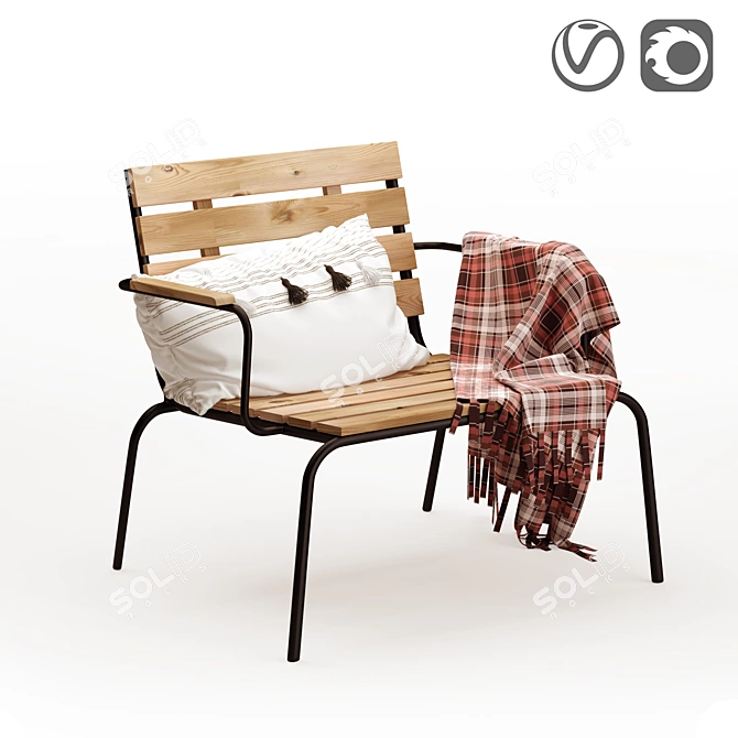 Buckley Acacia Patio Chair | Outdoor Garden Seating 3D model image 1