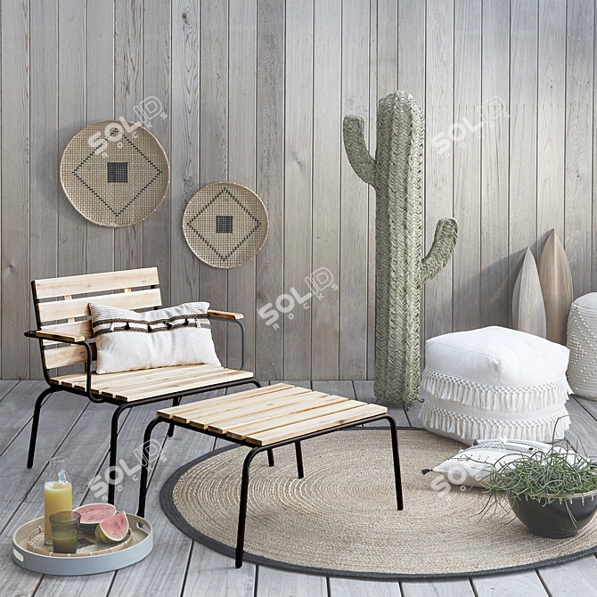 Buckley Acacia Patio Chair | Outdoor Garden Seating 3D model image 3