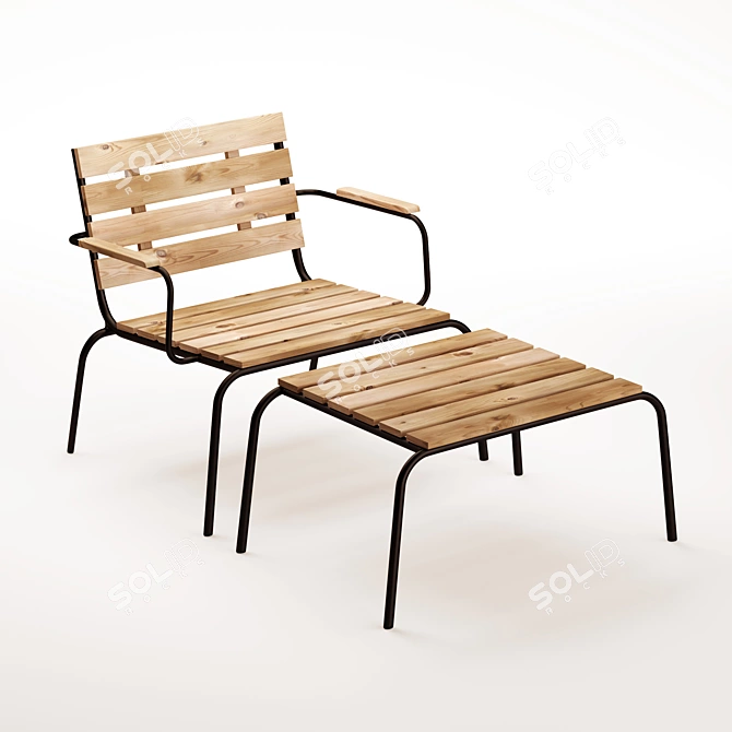 Buckley Acacia Patio Chair | Outdoor Garden Seating 3D model image 4