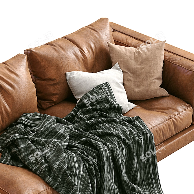 Luxury Flexform Leather Sofa LUCIEN 3D model image 4