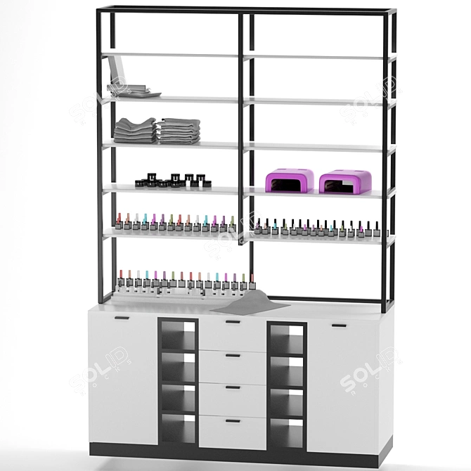 Beauty Salon Office Rack-Shelving 3D model image 1