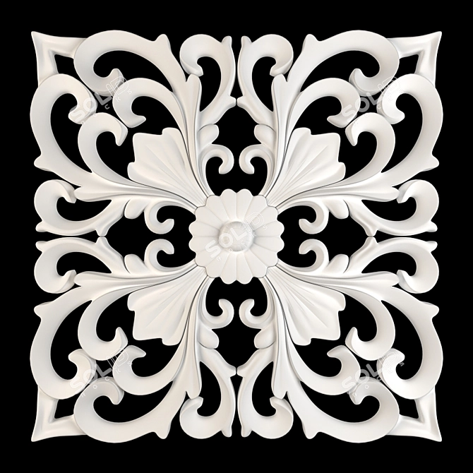 Elegant Wall Rosettes 35cm 3D model image 2