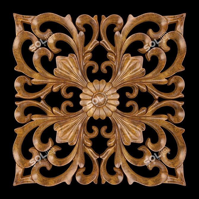 Elegant Wall Rosettes 35cm 3D model image 3