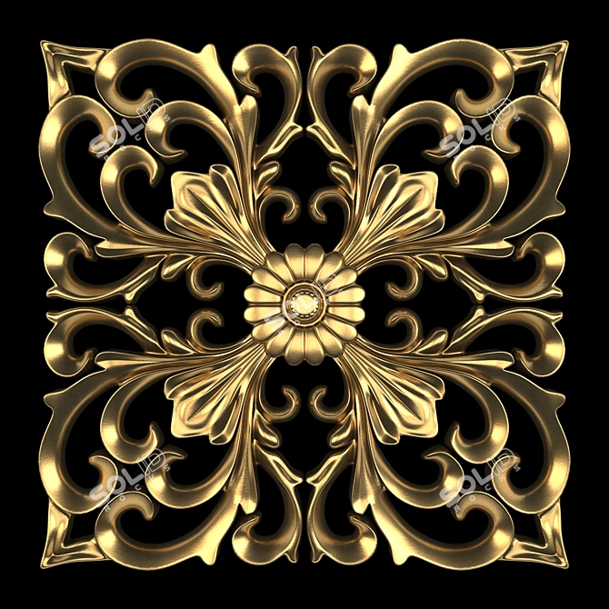 Elegant Wall Rosettes 35cm 3D model image 4