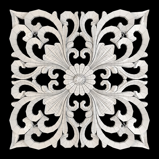 Elegant Wall Rosettes 35cm 3D model image 5