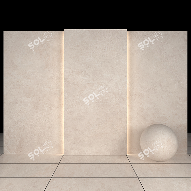 Lustrous Lava Beige Stone Slabs & Tiles 3D model image 1