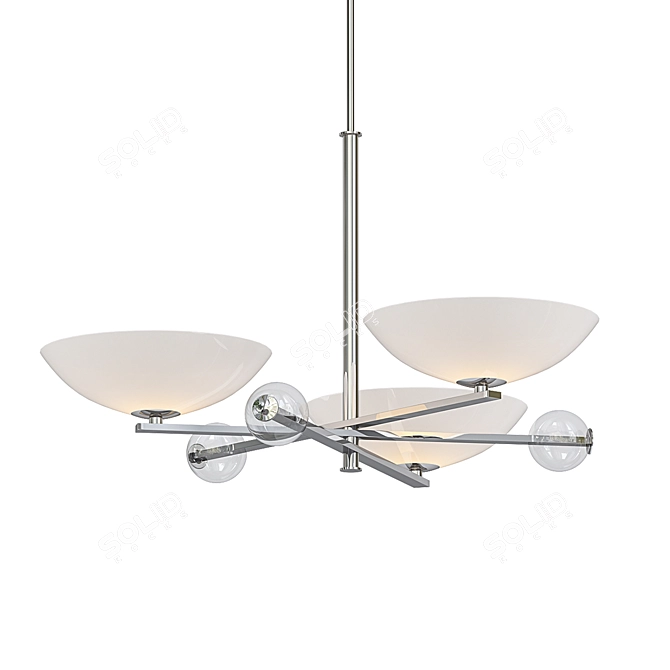 Modern Parallax 3-Light Linear Chandelier 3D model image 1