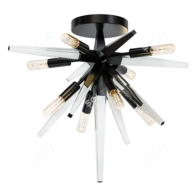 Modern Sputnik Ariel 8: 26" Semi Flush 3D model image 1