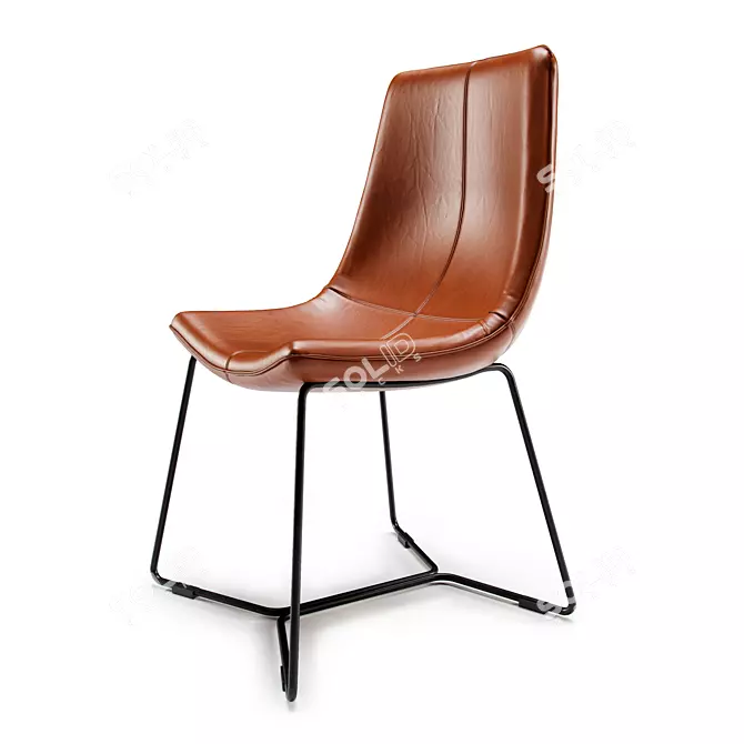 Sleek Modern Dining Chair 3D model image 1