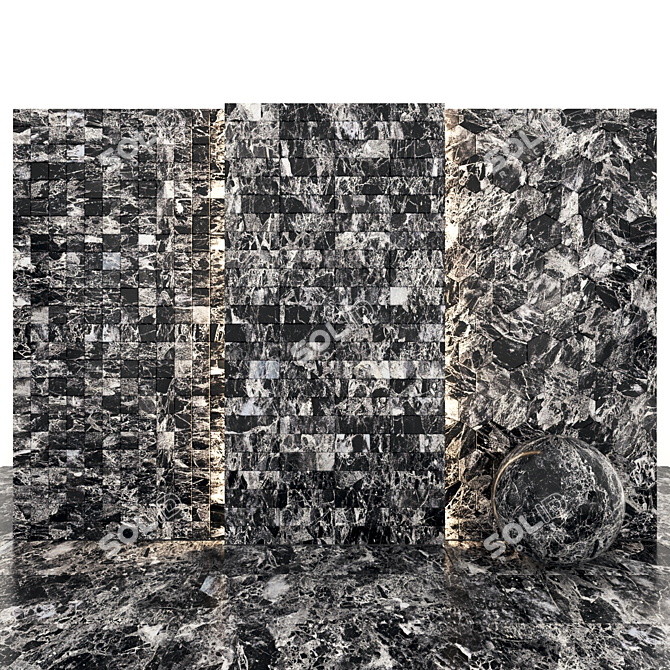 Luxurious Emperador Black Marble: Versatile Tiles & Slabs 3D model image 3