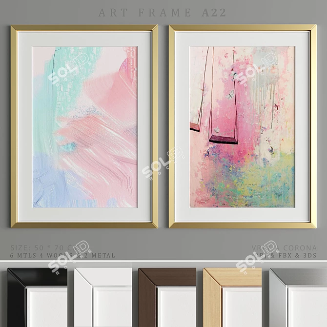 Modern Art Frame A22 - 50x70cm 3D model image 1