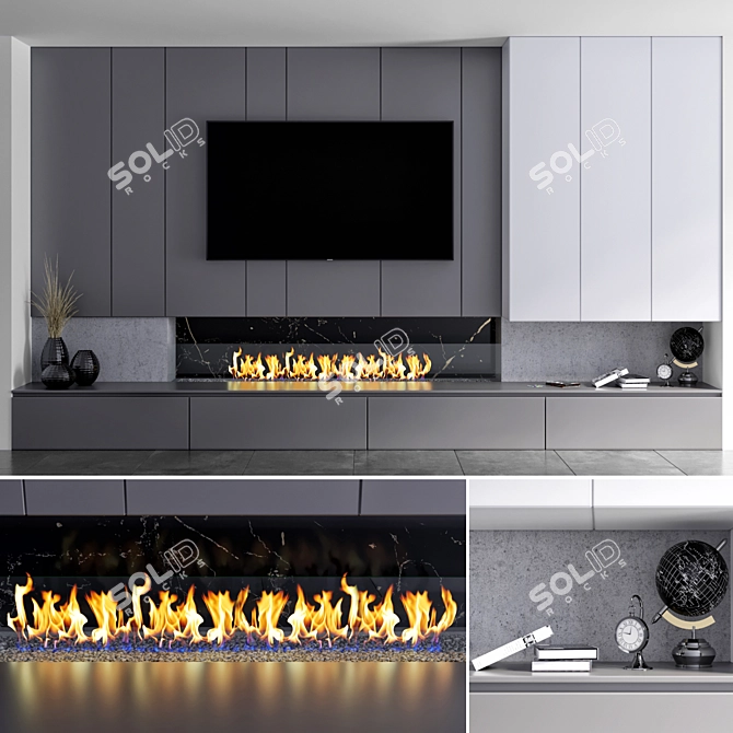 Contemporary TV Stand: 289cm H x 500cm W x 50cm L 3D model image 1