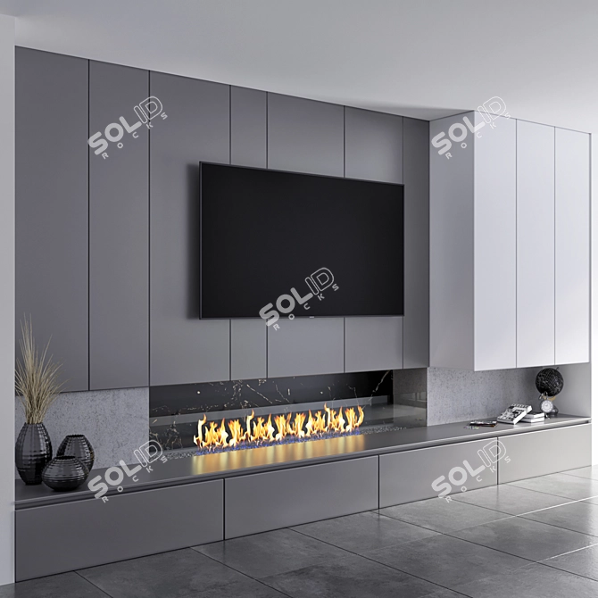 Contemporary TV Stand: 289cm H x 500cm W x 50cm L 3D model image 2