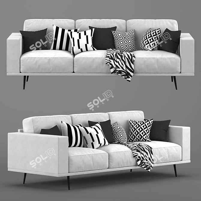 Retro Chic: Carlton BoConcept Sofa 3D model image 3