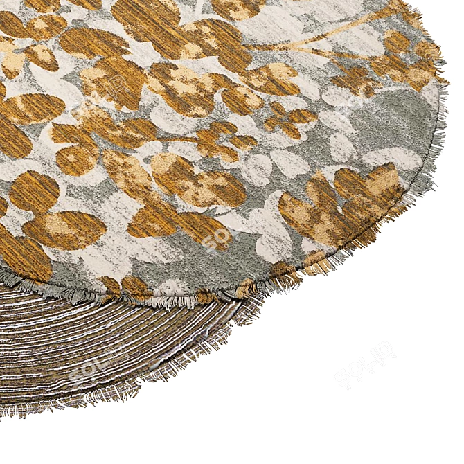 Stylish Round Rug for Interior 3D model image 2