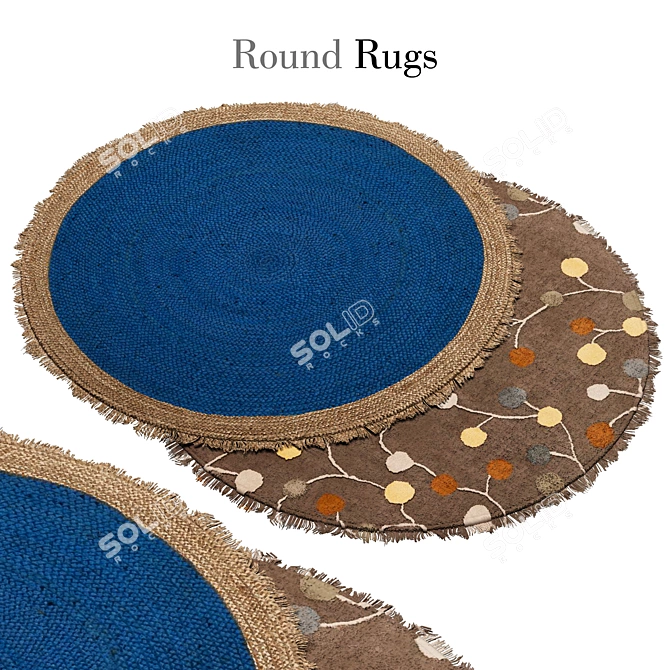 Round Rug 6ft: Stylish & Durable 3D model image 1