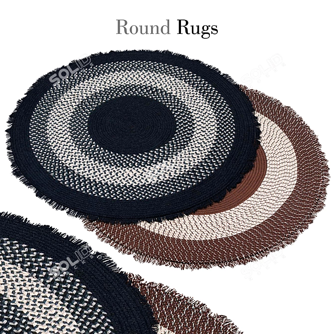 7ft Round Rug: Elegant and Durable 3D model image 1