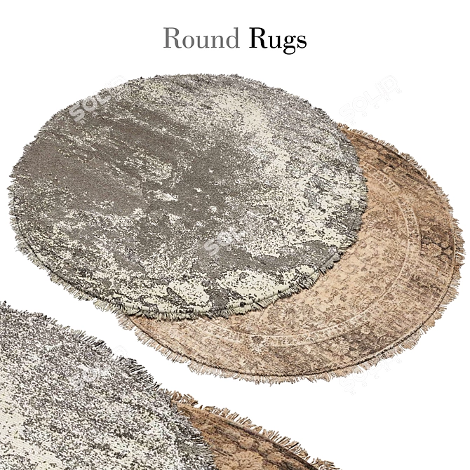 Modern Round Rug 14 3D model image 1