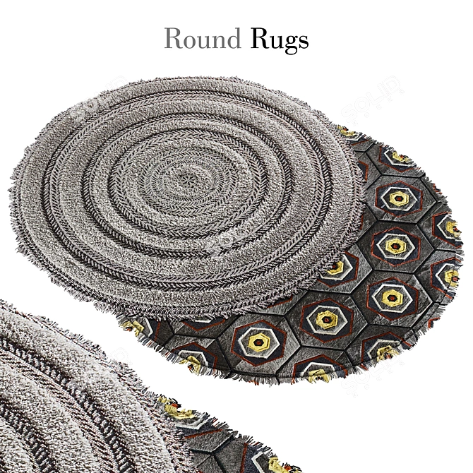 Russian Round Rug: 138 736 Polys 3D model image 1