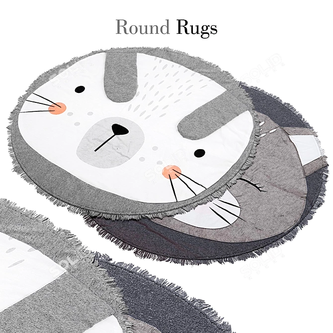 Elegant Round Rug 17 3D model image 1