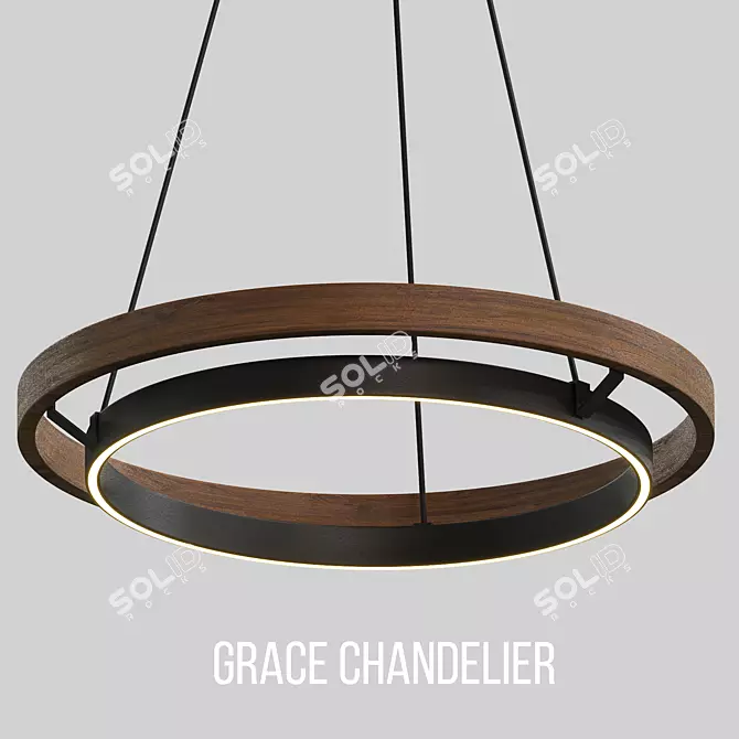 Elegant Grace Chandelier 3D model image 1