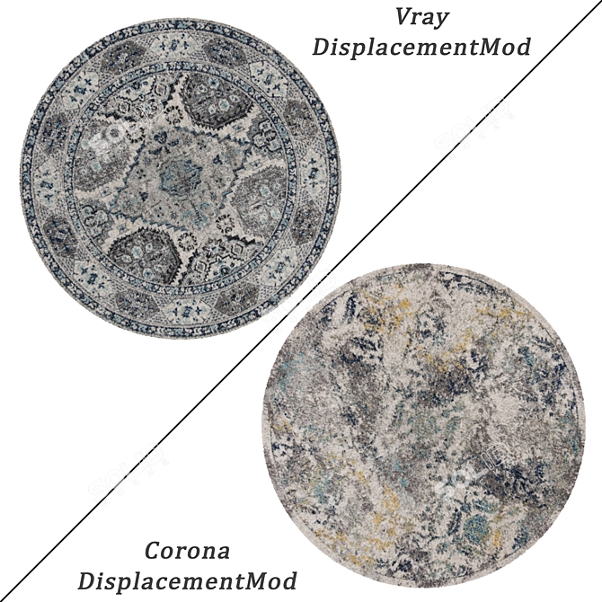 Round Carpets Set: Versatile and Stylish 3D model image 2