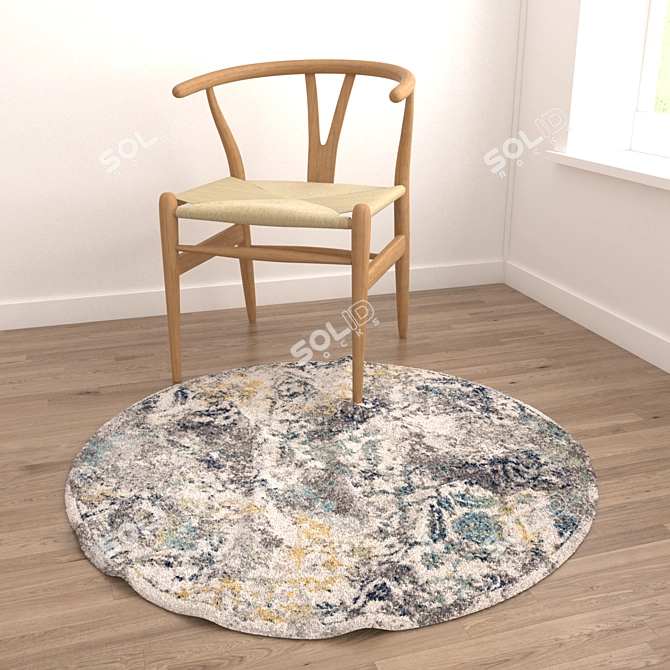 Round Carpets Set: Versatile and Stylish 3D model image 4