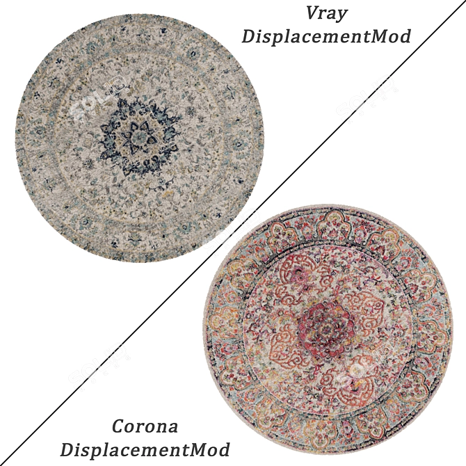 Round Carpets Set - 6-Piece Collection with Various Render Options 3D model image 2