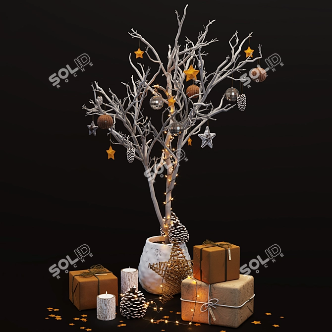 Festive Holiday Decor Set 3D model image 1