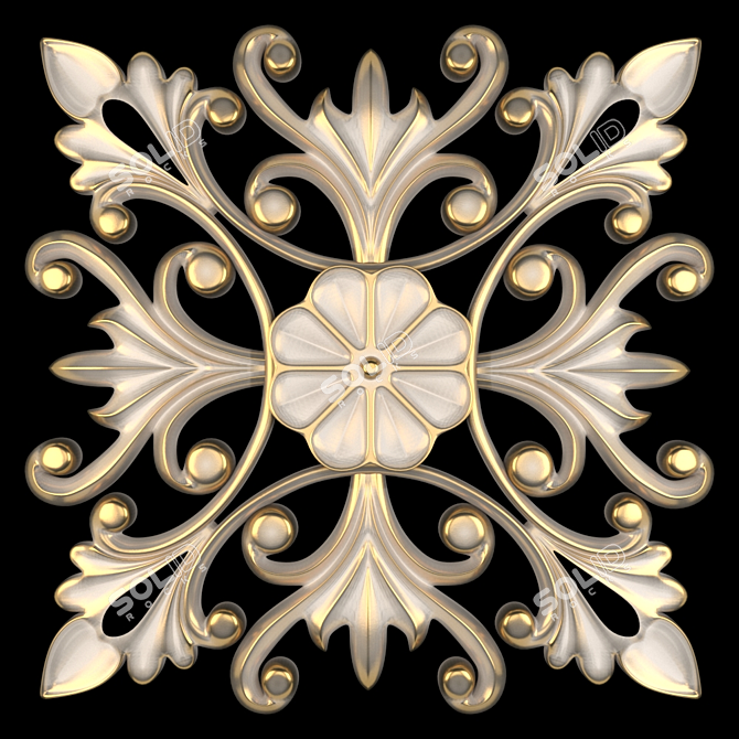 Elegant Wall Rosettes for Decor 3D model image 3